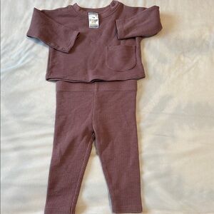Kids' Mauve Waffle Knit Set Soze 3-6 Month